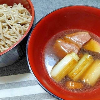 スモーク合鴨と長ねぎのつけ蕎麦